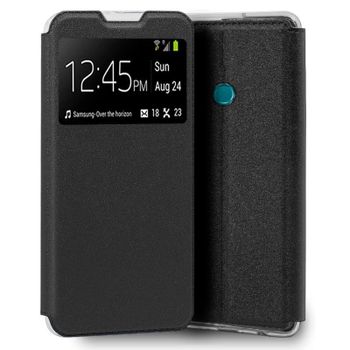 Cool Funda Flip Cover Liso Negro para Huawei Honor 9X Lite