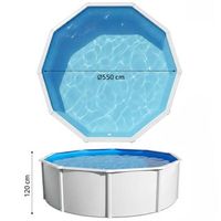 piscina acero qp mundial toi redonda 120cm monobloc arena 4m3h pvc 30100 -  diametro 550 redonda