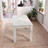 mesa de comedor para 8 personas en efecto de madera blanco 160