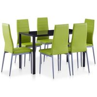 conjunto de mesa y sillas de comedor 7 piezas verde vidaxl