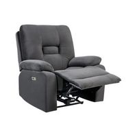sillon reclinable moderno de terciopelo reclinable electricamente gris oscuro bergen