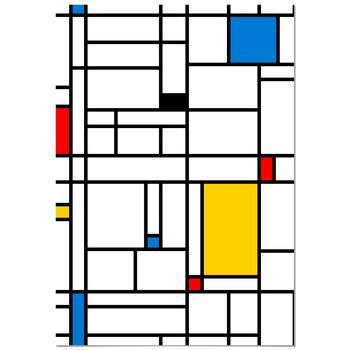 Panorama Cuadro De Aluminio Piet Mondrian 70x100 Cm