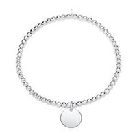 pulsera de bolas elasticas de plata 925 grabable