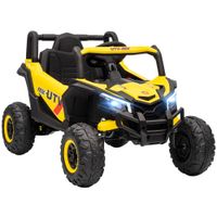aiyaplay coche electrico para ninos utv 12 v buggy electrico para ninos con control remoto 96 x 61 x 56 cm amarillo