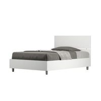 cama de una plaza y medio con almacenaje 120x190 con cabecera recta fresno blanco demas