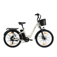 bicicleta electrica urbana ttgo c2 pro motor trasero de 250 w 36 v 18 ah 26r blanca