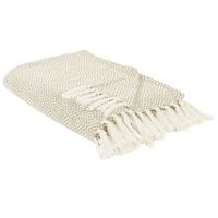 colcha de algodon con flecos sala de estar dormitorio textil beige claro 200 x 220 cm toutli