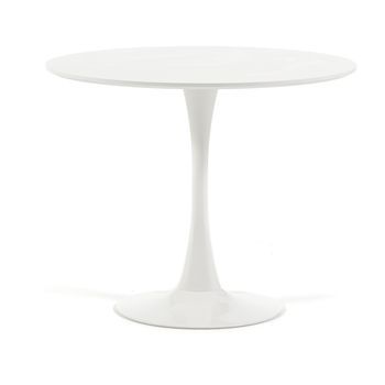 Mesa De Interior Tulip ⌀ 90 Cm Con Tablero Laminado Blanco Marfil - Orlando