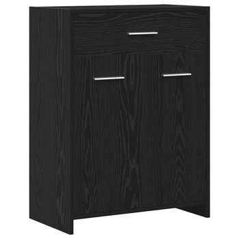Gabinete De Baño | Armario De Baño Con Cajón Roble Negro 60 X 33 X 80 Cm