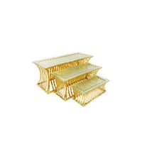 soportes para postres dorados - lote de 3