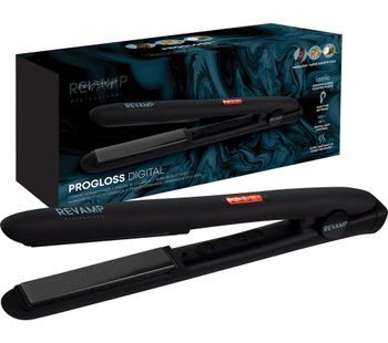 Progloss Digital Hair Straightener - Matte Black, Black