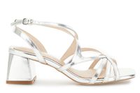 sandalias efecto laminado y cordones cruzados silver 36