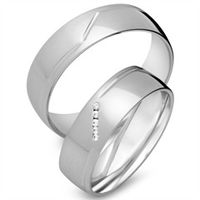 alianzas 14 quilates oro blanco 5 diamantes