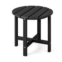 costway mesa redonda de extremo mesa auxiliar para exterior resistente intemperie de hdpe adirondack para patio porche jardin facil montaje