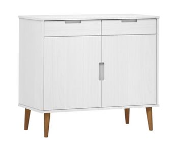 Aparador - mueble de almacenamiento madera maciza de pino blanca 90x40x80 cm es4781