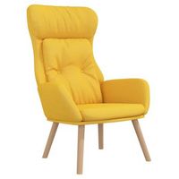 sillon lounge de diseno moderno en tejido amarillo mostaza dec026706