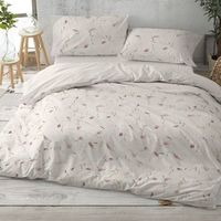 funda nordica 50 algodon diseno botanico rosa palo 150 x 190200 cm - rosa palo - burrito blanco