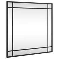 espejo de pared cuadrado de hierro negro 50x50 cm vidaxl