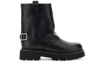 botines de piel con polaina black 39