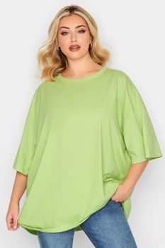 Yours Camiseta Extragrande Verde Lima De Algodón, Mujer Curvy Y Tallas Grandes, Yours