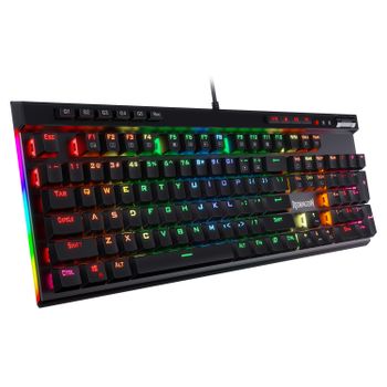Teclado Mecánico para Juegos Redragon K580 VATA RGB, Interruptores Azules Intercambiables en Caliente, 104 Teclas, Teclas Macro, Diseño Estadounidense