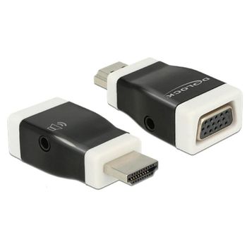 Cambiador de género para cables DeLOCK HDMI-A a VGA Negro/Blanco