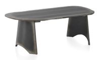 mesa centro lacada en color metalico