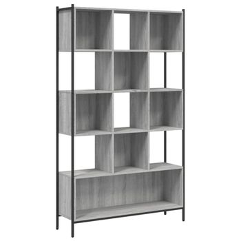 Estantería madera de ingeniería gris sonoma 102x28x172 cm