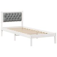 estructura de cama gris claro 90 x 200 cm madera de pino macizo vidaxl