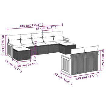 Conjunto De Sofá Exterior (conjunto De 9 Piezas, Mimbre Artificial Beige)