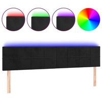 cabecero cama  panel de cabecera con led de terciopelo negro 180x5x7888 cm