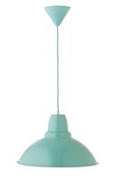 lampara techo pantalla metalica agua marina pendel textil