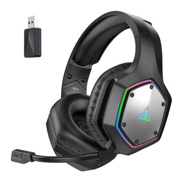 Auriculares gamers EKSA E1000WT 7.1 surround inalámbricos Bluetooth, auriculares de 50 mm con controlador potente, cance