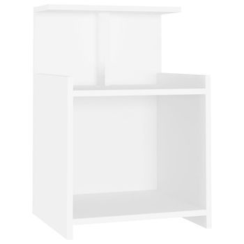 Mesita De Noche 40x35x60 Cm Madera - Blanco