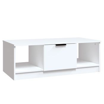 Mesa De Centro Madera De Ingeniería Blanco 102x50x36 Cm