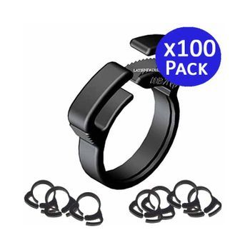 100 X Abrazadera Riego Por Goteo 16mm, Negro. Util Para Tubería De 16mm, Sujección Del Tubo Para Riego Por Goteo Y Jardinería