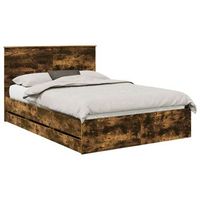 estructura de cama roble ahumado 160 x 200 cm madera ingenieril vidaxl