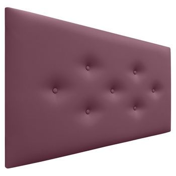 Dhome Cabecero De Polipiel Con 3 Hileras Intercaladas De Botones Cabezal Tapizado Cama Lujo (vino Tinto, 105cm)