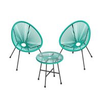 conjunto de muebles de jardin silla acapulco asientos de exterior turquesa