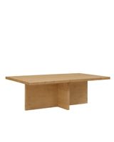 mesa de centro de madera maciza en tono roble medio de 120x40cm