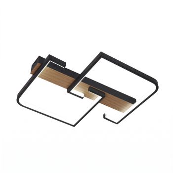 Plafon frondella 76w 3000-4000-6500k negro/madera 8360 lm c/remoto,memoria y reg.intensidad 6x45x38cm