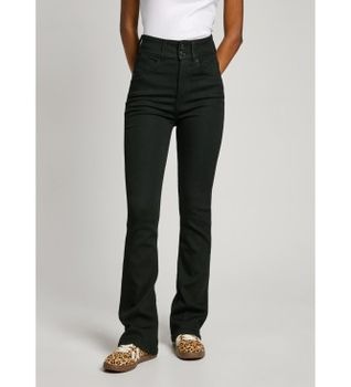 Pepe Jeans para mujer. PL204905XM7 Jeans en fit flare Uhw negro (25/32), Casual, Denim, Viscosa