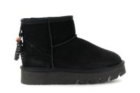 botines de ante con pelo sintetico y charm black 40
