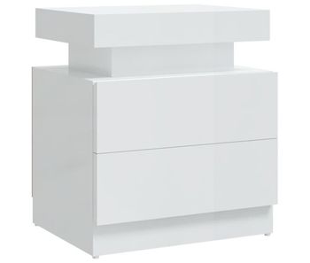 Vidaxl mesita de noche madera de ingeniería blanco brillo 45x35x52 cm