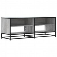 mueble tv  mueble de salon  gabinete de tv metal y madera ingenieria gris sonoma 1205x40x46 cm