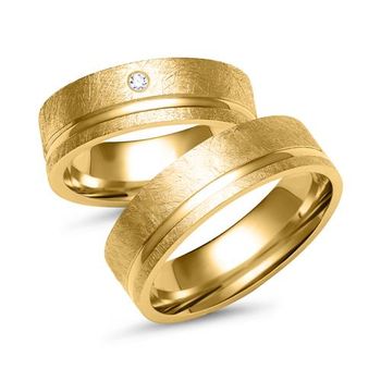 Alianzas 8 quilates oro amarillo con diamante