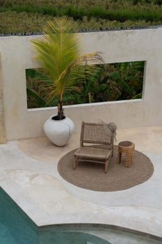 Taburete de madera de suar marrón 35x35x45cm