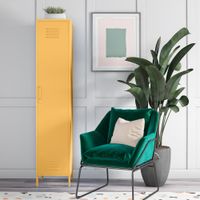 armario alto con 1 puerta en metal amarillo