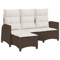 sofa de jardin reclinable con cojines en forma de l marron vidaxl