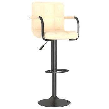 Taburete De Cocina De Terciopelo Crema Vidaxl